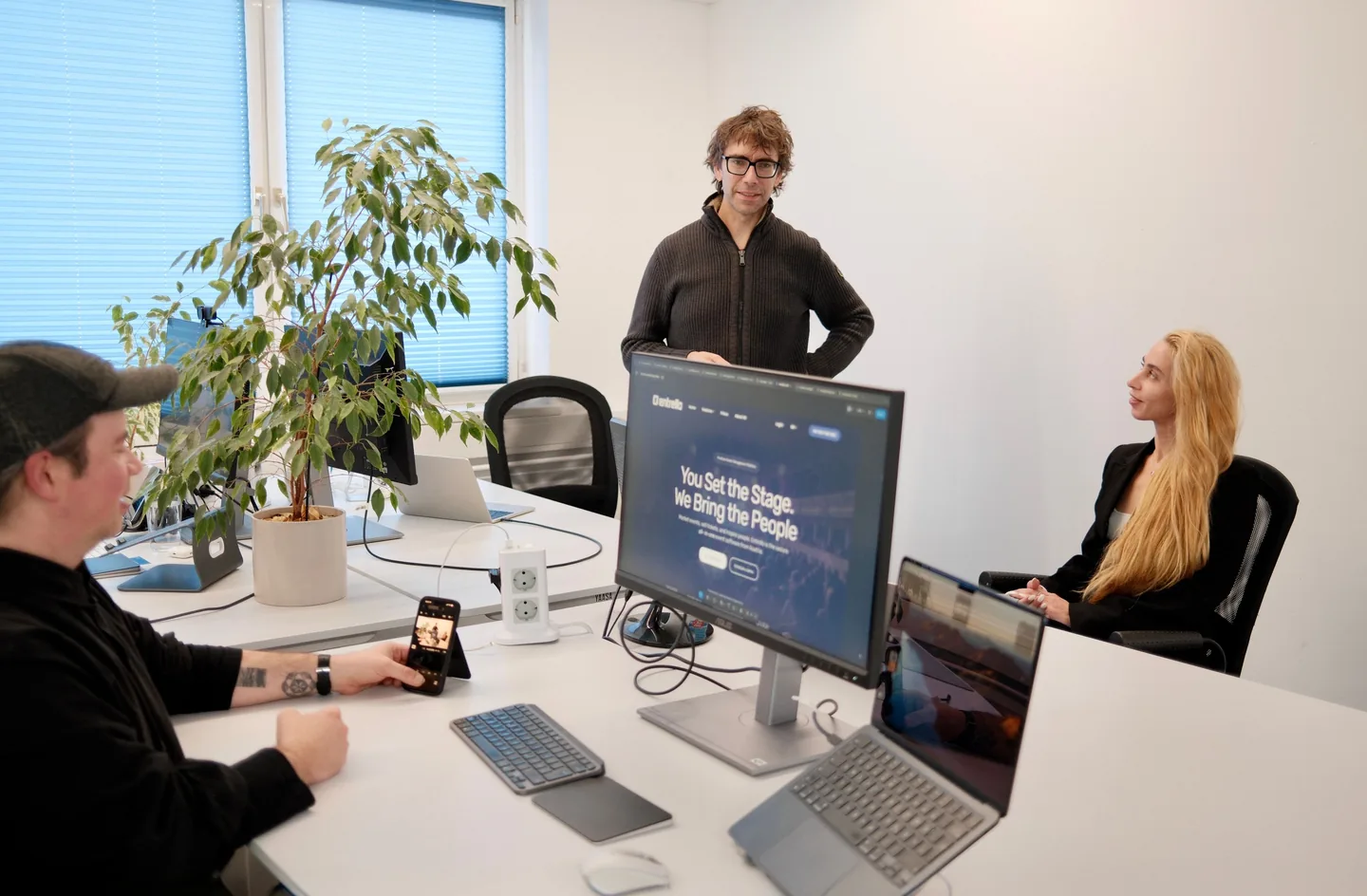 The Entrello team at work in the office